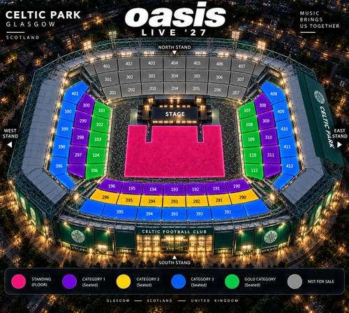 Oasis Live '27 Manchester seating plan